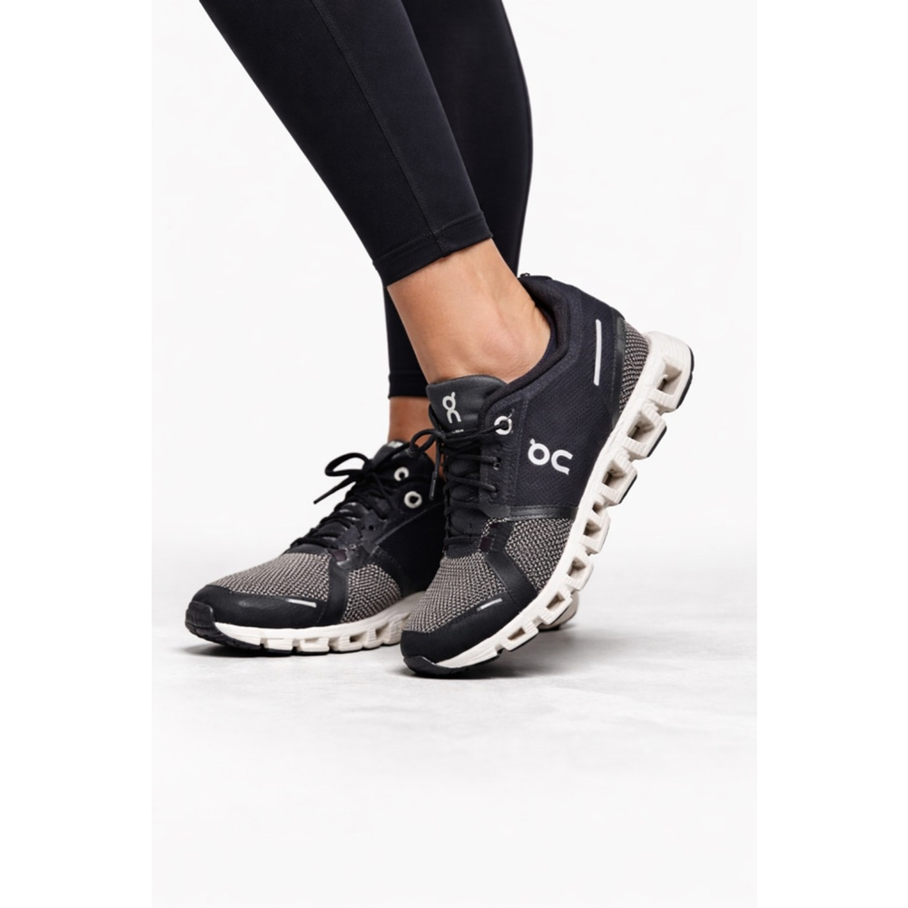 On Running Black and White Cloudrunner Athletic Sneakers